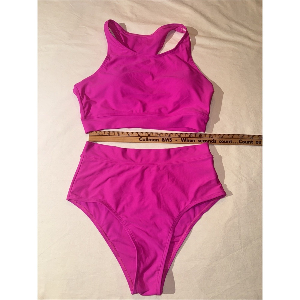 SHEIN Hot Pink Swim Set‎ Women's Size Small Padded Top